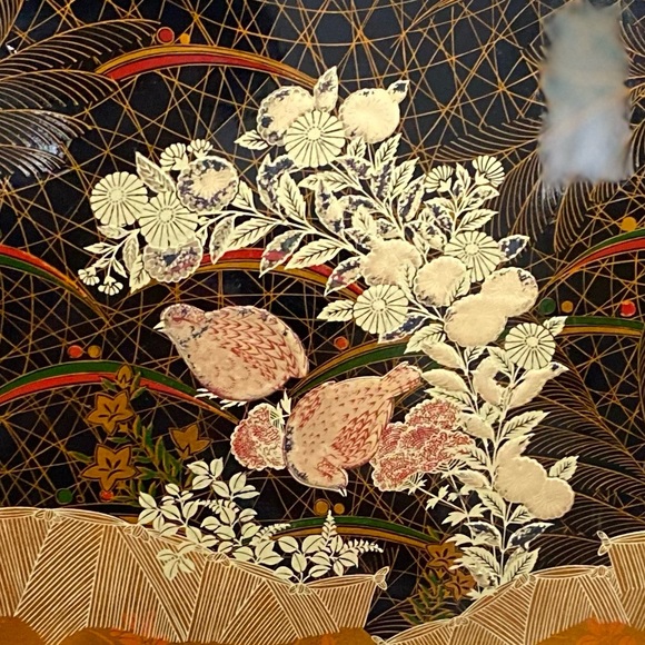 VTG 60s Black Pheasant Plastic Serving Tray - Picture 3 of 12